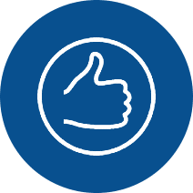 thumbs up blue icon