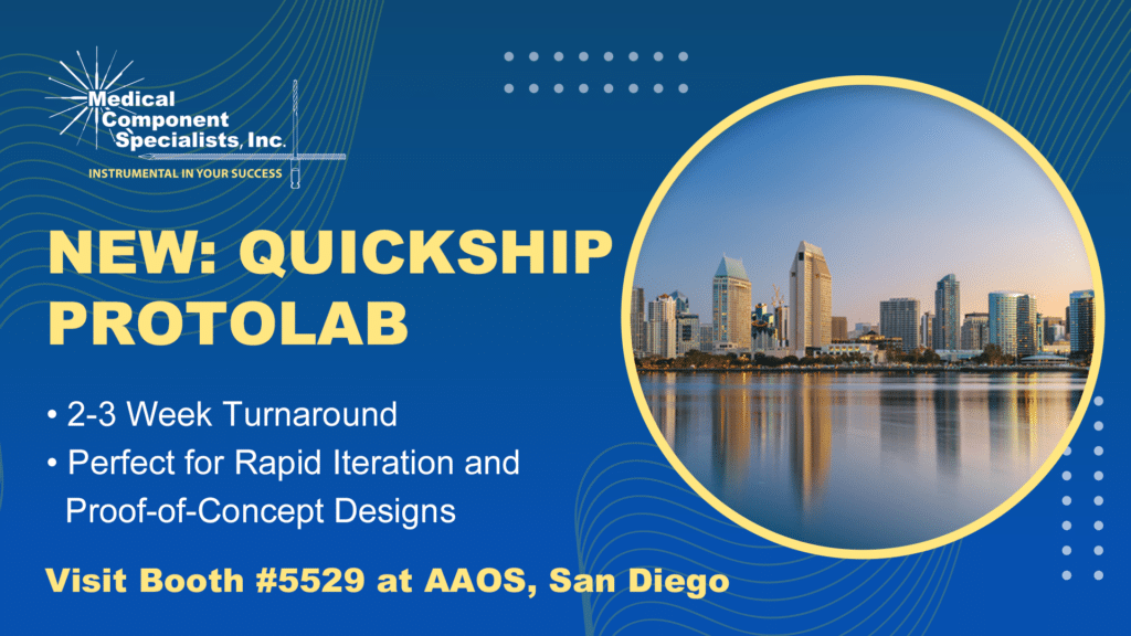 Medical Component Specialists is gearing up for the American Association of Orthopaedic Surgeons (AAOS) 2025 Annual Meeting in San Diego!