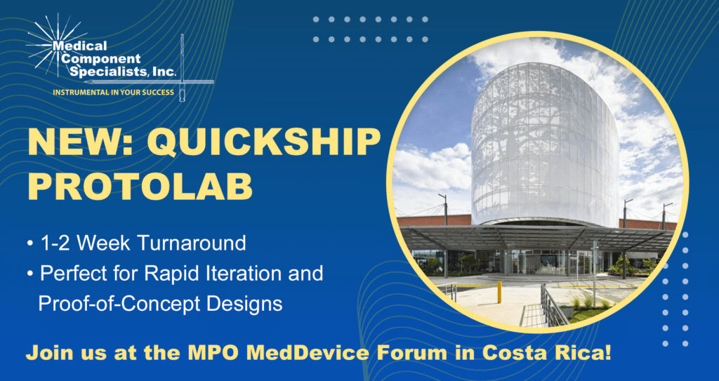 Medical Component Specialists is looking forward to the upcoming MPO MedDevice Forum, set in the scenic Costa Rica Convention Center, taking place from April 24th to 25th.